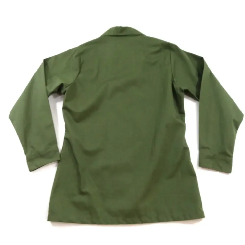 Military Utility Shirt, Green 50/50 Poly Cotton Sz 14.5 x 31 1980s